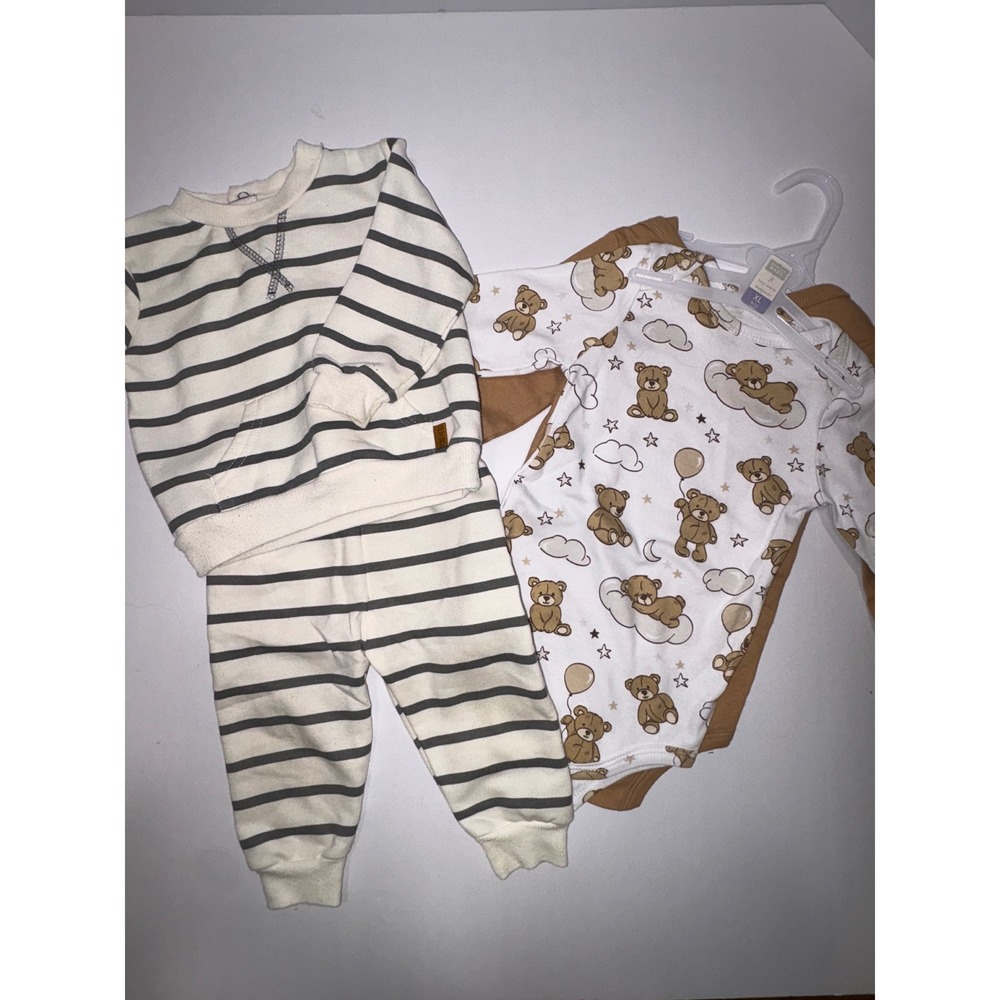 Lila & Jack‎ Kids 9-12M Striped Sweatshirt Pants & 2 New Bodysuits